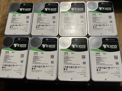 Seagate 18TB Exos X18 7.2K SATA 3.5'' Hard Drive HDD ST18000NM000J - 100% Health