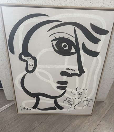 PETER KEIL QUADRO ORIGINALE STILE METÀ SECOLO CORNICE GALLEGGIANTE 25”x31” - Foto 12 di 17