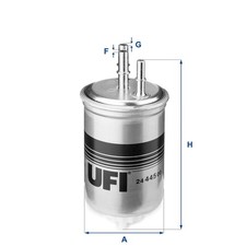 Kraftstofffilter UFI 24.445.00 Filtereinsatz für FORD HYUNDAI DNW MONDEO B4Y B5Y