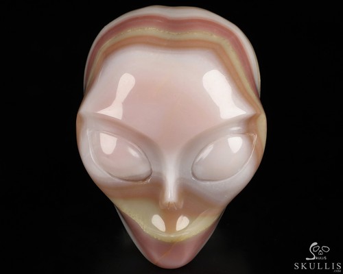 4.0" Afghanistan Jade Star Being Female Alien Crystal Skull , Sculpture - Picture 2 of 7