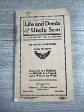 Vintage Life and Deeds of Uncle Sam : a Little History for Big Children 1938