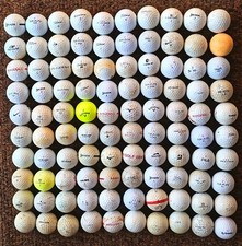 100 golf balls, including well-known brands, for the practice range - used
