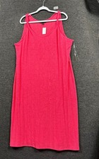 Lane Bryant Knit Midi T-Shirt Dress Womens Size 18/20 Bright Pink Sleeveless NEW