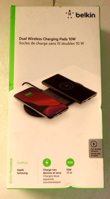 NEW Belkin Dual Wireless Charging Pad 10W BoostCharge for Apple / Samsung