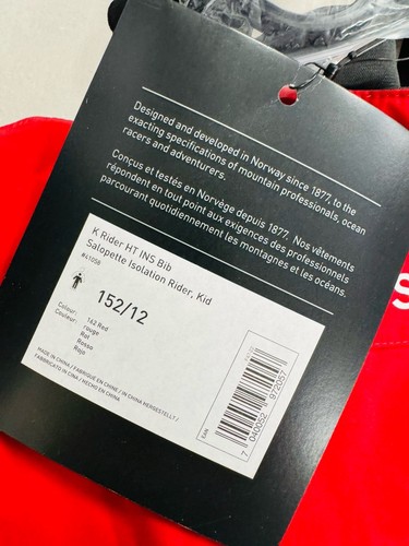 Helly Hansen Red Isolation Ride Waterproof Boys Ski Salopette Age 12 Years, New - Picture 4 of 7