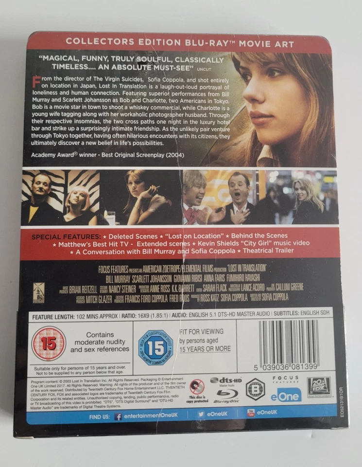 Lost In Translation - Zavvi Blu Ray Steelbook - NEW & SEALED - Image 3 of 3