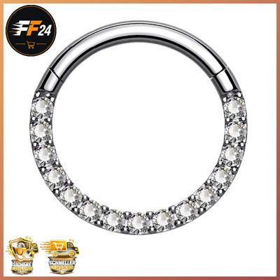 Septum Piercing G23 Titan Daith Earring Hoop Tragus Helix 16G mit CZ Schmuck