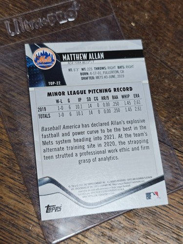 #'D! ⚾ 2021 Bowman Platinum MATTHEW ALLAN Pink - TOP22 - 121/199 - Bild 9 von 9