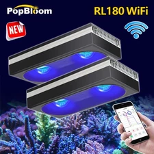 PopBloom 2x RL180 WiFi LED Aquarium Reef Lights Full Spectrum Saltwater Tank 48"