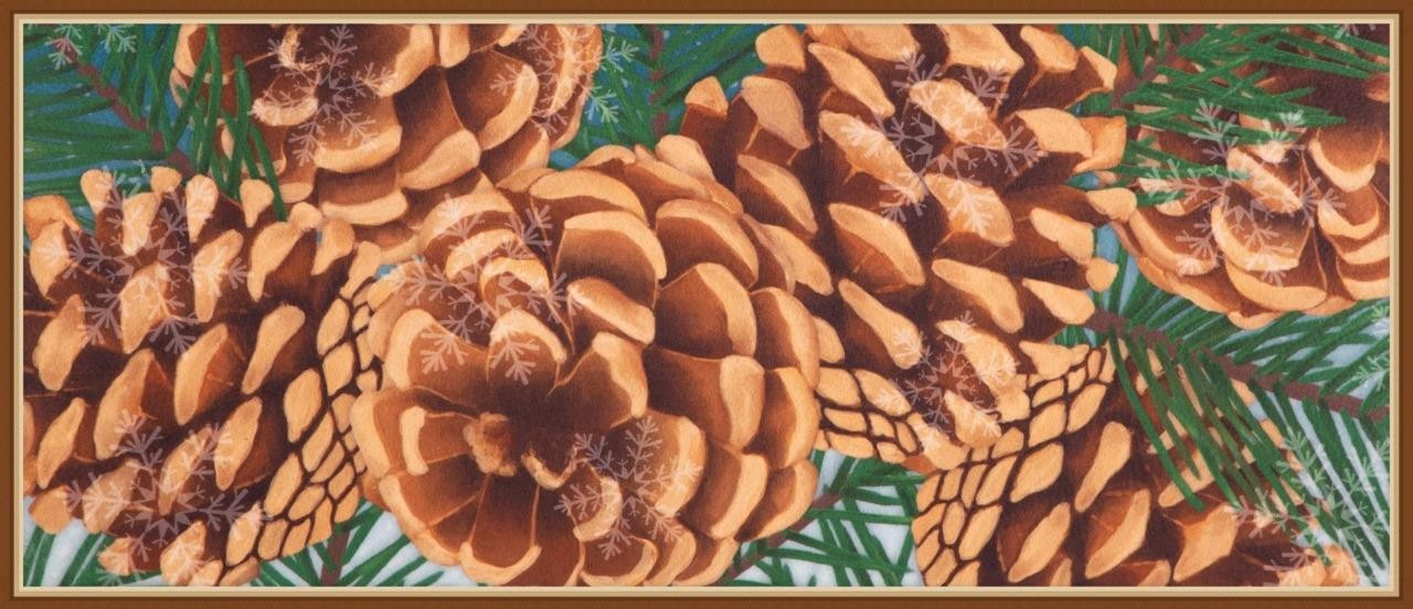 EVERGREEN SASSAFRAS MAT INSERT * WINTER PINE CONES * CHANGEBLE SWITCH MAT -  NEW