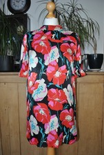 Zara Trafaluc Floral Print Black Short Sleeve Sheath Mini Dress Size S Vibrant