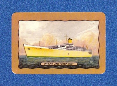 Vintage COLES Swap Playing Card -  Named ORIENT LINE ORCADES Swap Card /2