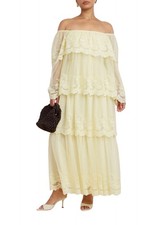ELOQUII Women's Plus Size Tiered Lace Maxi Dress