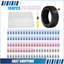 100Pcs Tire Repair Rubber Nails Tyre Puncture Repair Screws Kit w/ Screwdriver