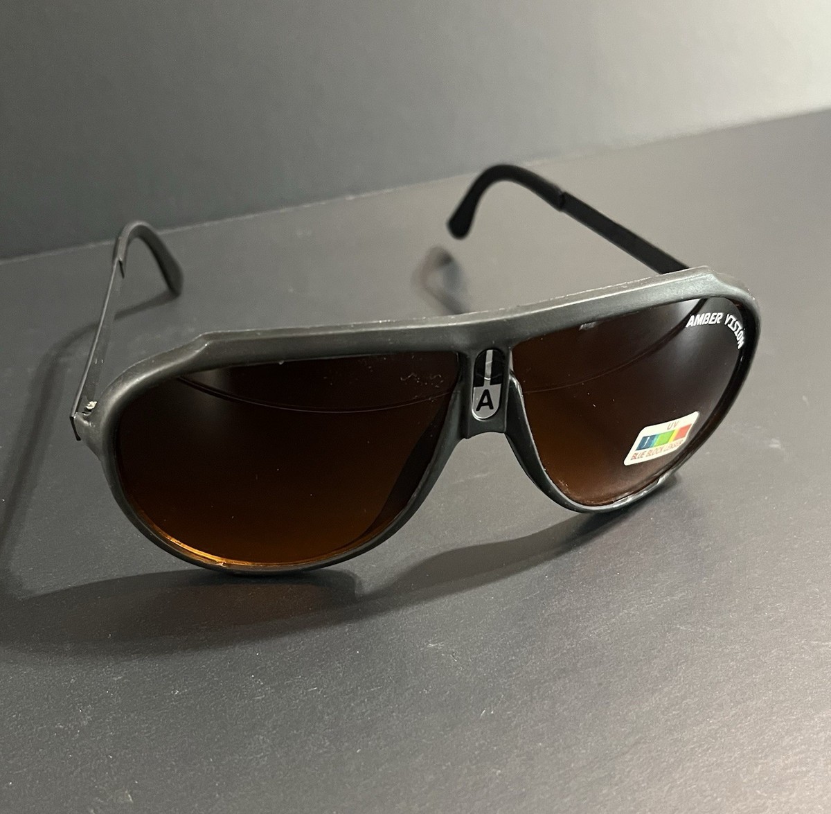 rock san専用 Amber Vision UV Blue Block Blocker Lenses Plastic Sunglasses w