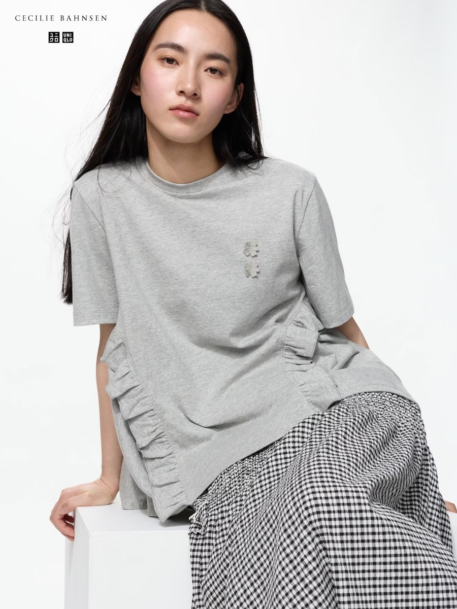 UNIQLO Cecilie Bahnsen Ruffled T-shirt Women 100% cotton NWT | eBay