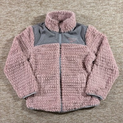 Reebok Mädchen rosa Teddy Fleece Jacke 7-8 Jahre Borg Sherpa Reißverschluss Mantel