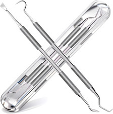 2 Pack Dental Tools for Teeth Cleaning, Metal Dental Pick Hygiene Kit for Home U