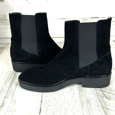 Stuart Weitzman Womens 9 Black Suede Henley Chelsea Boots Luxe Designer NEW