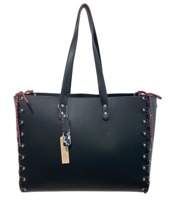 COACH Coachtopia Large Relay Reversible Leather Tote Black CO666 Pre-Owned