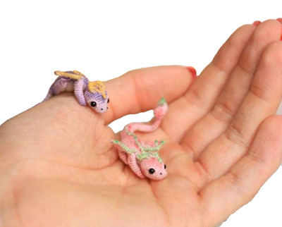 HÄKELANLEITUNG PAPIERKOPIE Micro Miniatur Drahtdrache - Ring / Schmuck 418