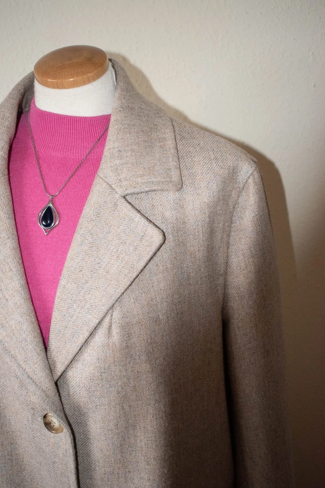 Cotswold Collections Tweed Jacket Coat Ecru Pure Wool Smart UK 14 BRAND NEW - Image 4 of 4