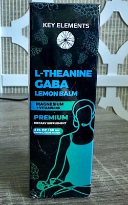 KEY ELEMENTS GABA L-Theanine Liquid Drops 500mg 200mg Lemon Balm 2oz
