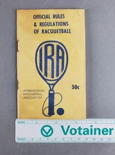 OFFICIAL RULES REGULATIONS OF RAQUETBALL IRA BOOKLET MANUAL PAMPHLET 70s VINTAGE