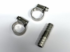  ROVER MINI MPI COOLANT HEATER HOSE CONNECTOR AND HOSE CLIPS STAINLESS 5/8 