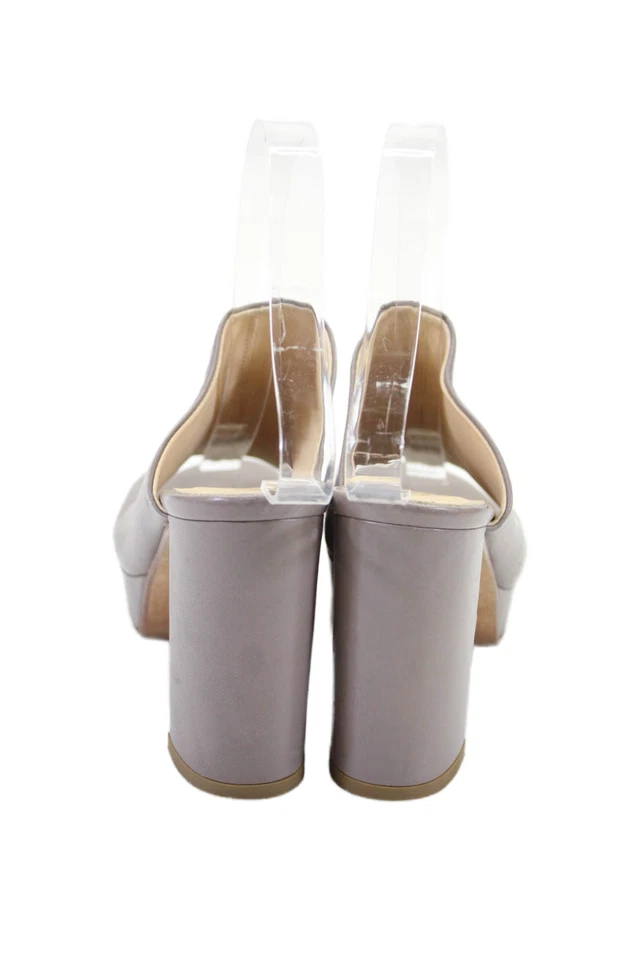 Tacones gruesos Barneys New York de cuero con punta abierta gris talla 36 Foto 3 de 4