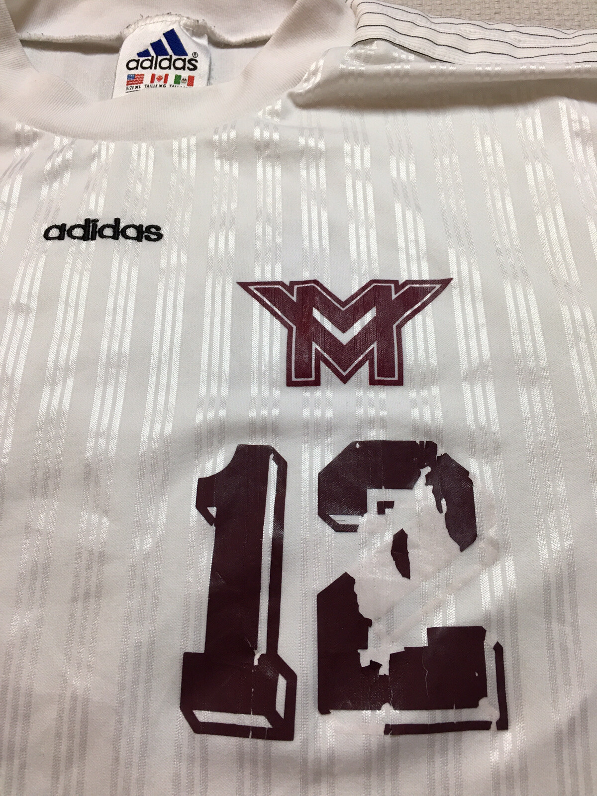 Vintage Adidas Soccer Jersey Shiny Stripes Silky Adul… - Gem