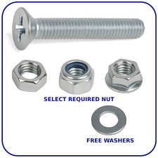 Machine Screws Bolts and Nuts Washers Countersunk Screw Nut Full Flange Nyloc M6