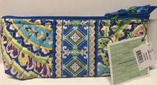 Retired Rare Vera Bradley Capri Blue Brush Pencil Case