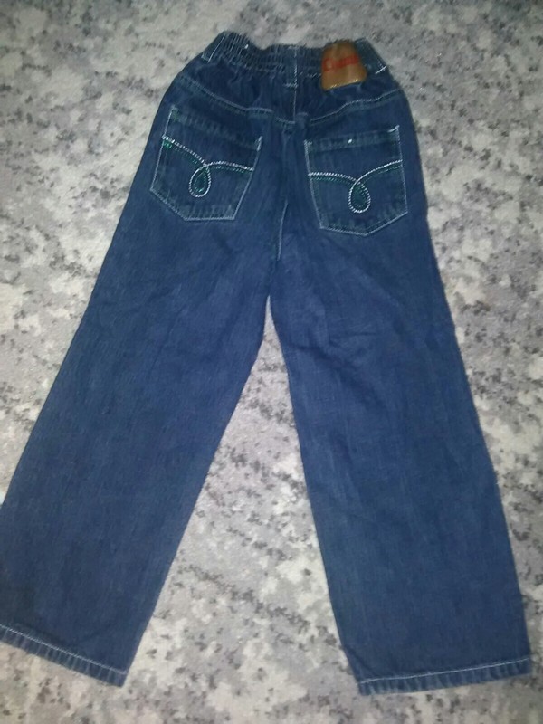 Chams Brand Girl's Blue Jeans Size 7  Excellent Shape * Button, zipper & pockets