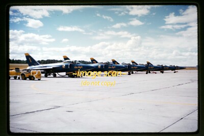 Navy Blue Angels Grumman F11F Tiger Aircraft Lineup in 1959, Original Slide i18a