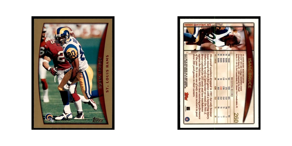 1998 Topps Isaac Bruce St. Louis Rams #260 - Image 3 of 3