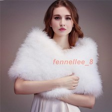 Real Ostrich Feather Fur Shawl Wraps Wedding Bride Bridesmaid Cloak Warm Scarf