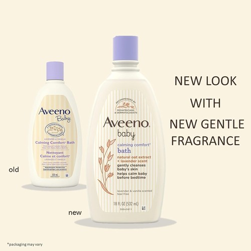 Aveeno Baby Calming Comfort Bath Liquid Lavender And Vanilla 18 Oz - Picture 3 of 3