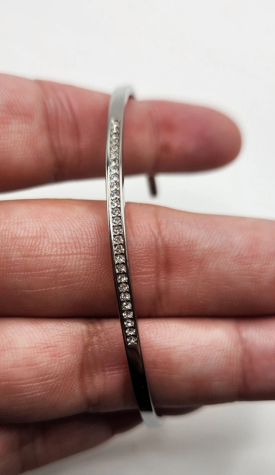 Michael Kors Bracciale Bracciale Aperto Strass Trasparenti 7"