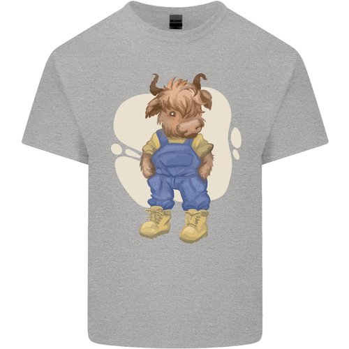 An Infant Highland Cow Cattle Bull Kids T-Shirt Childrens - Picture 5 of 10