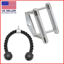 Tricep Press Down Cable Machine Attachment LAT Pulldown Gym Row Rope Set
