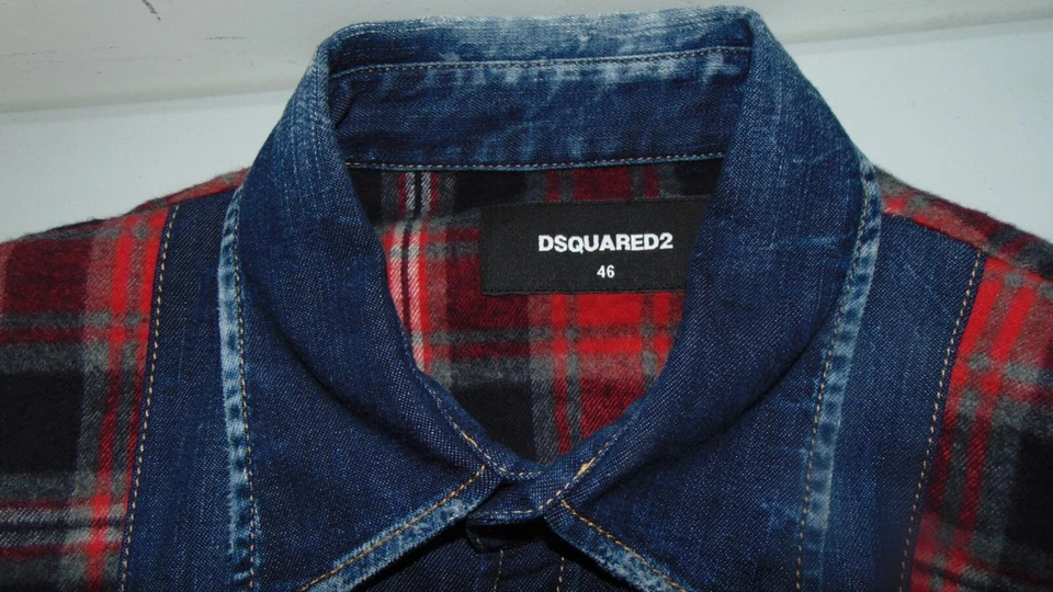 DSQUARED2 1°LINEA CAMICIA TG S-46 COTONE FLANELLATO 620,00 CARTELLINO DS-G - Immagine 3 di 4
