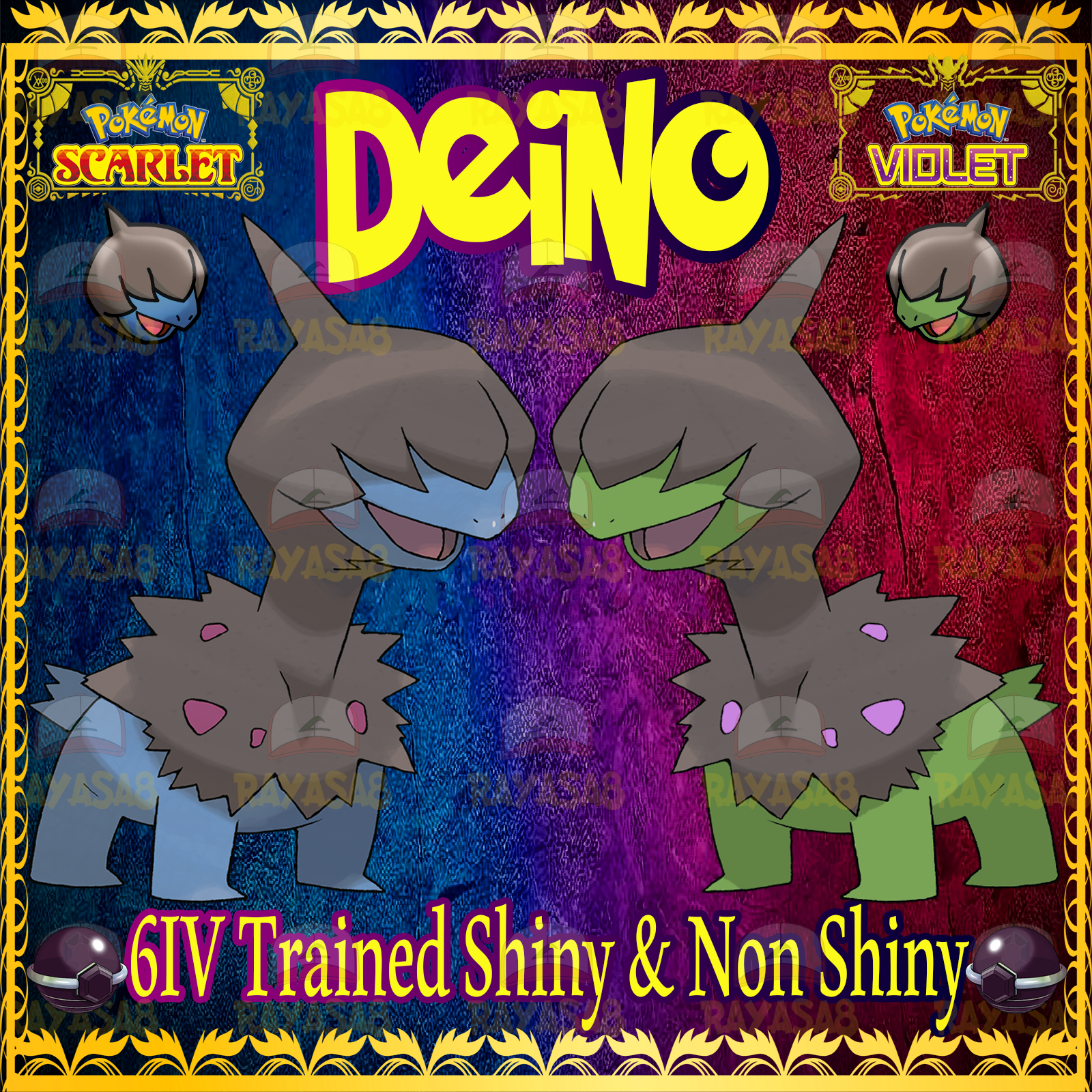 🌟Deino Shiny - Non Shiny Best Stats Pokemon Scarlet and Violet Home🌟