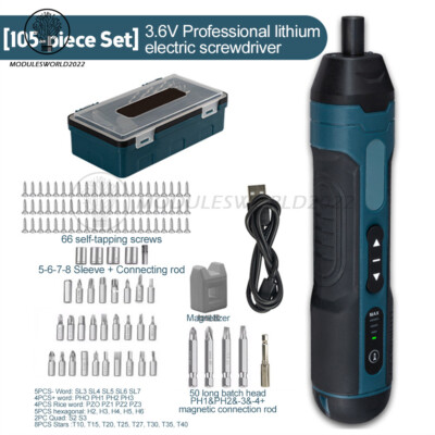 Mini Cordless Electric Screwdriver Rechargeable Drill Torque Adjustment  Power