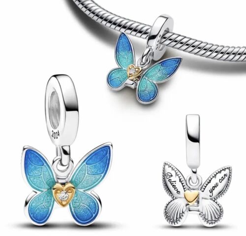 💖 Charm Anhänger SCHMETTERLING 925 Silber für Pandora Armband oder Halskette - Bild 2 von 2