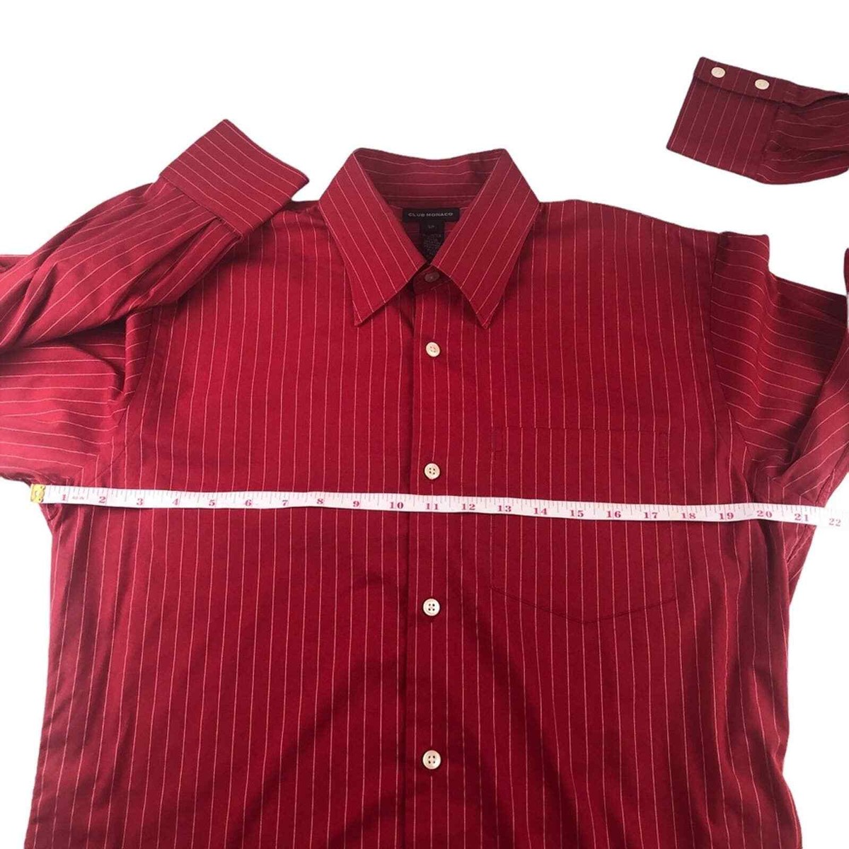 Club Monaco red/white pinstripe dress shirt S/P | eBay