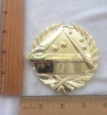 Pool Table, Balls and Cue Gold Plastic Trophy Plaque - 3 1/2" x 3 1/2" .