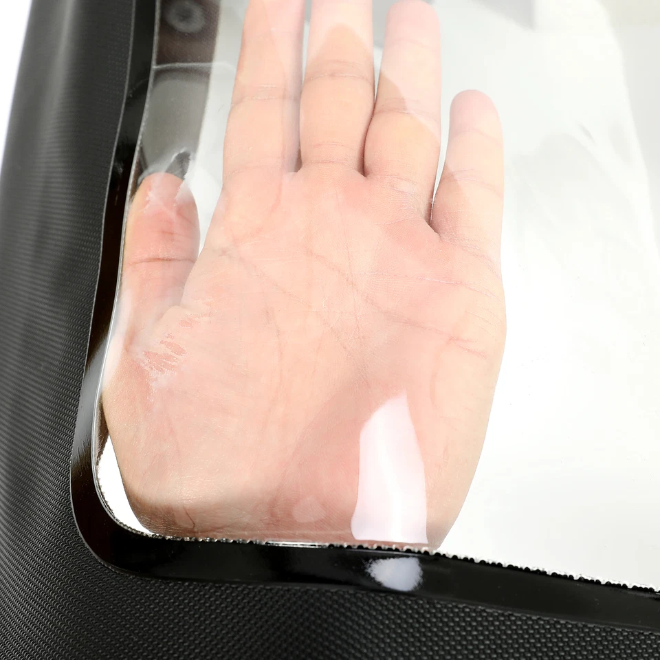 For Fiat 124 1966-1979 Black Sailcloth Vinyl Convertible Soft Top w/Plastic - Image 4 of 4