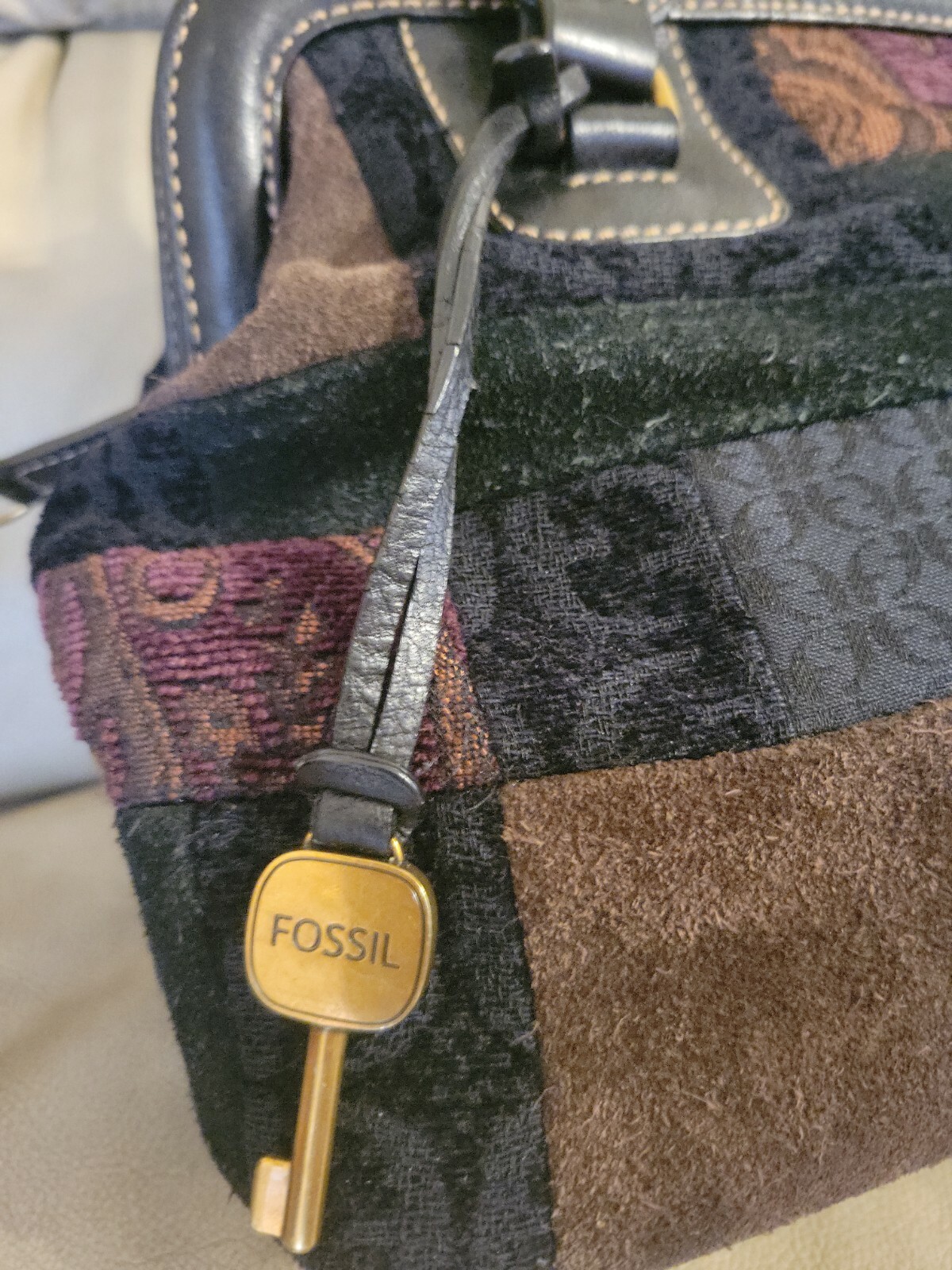 FOSSIL WOMEN'S MULTICOLOR PATCHWORK POCKETS CARPE… - image 6