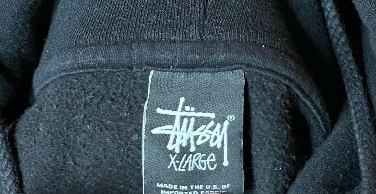 Stussy Worldwide Black Logo Hoodie Sweatshirt Men's XL Paris